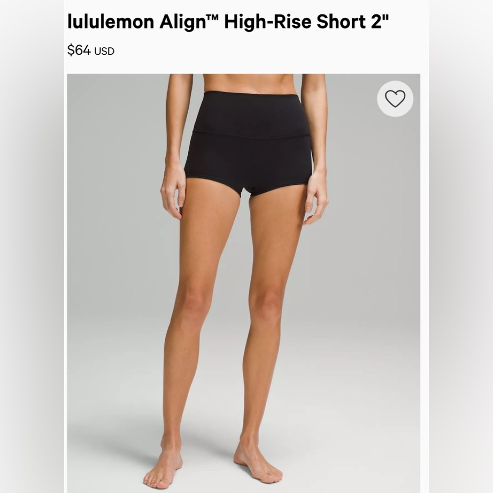Lululemon Align High-rise Short- 2”